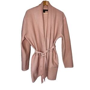 Josephine Chaus 100% Wool Pink Heather Mid Length Jacket With Pockets Size L